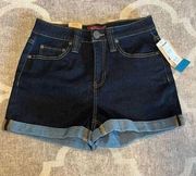 Dickies denim jean shorts size 25 dark wash stretchy