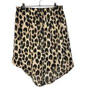 Boutique  Light Brown Leopard Print Dip Hem Mini Skirt XL