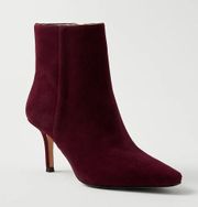 Plum Rose Suede Stiletto Heel Booties Missy Boots