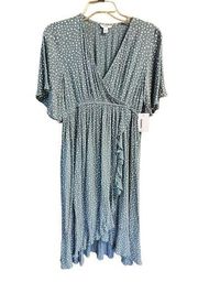 Sonoma maternity * Low V Wrap *  Dr￼ess Gray/White Sz S NWT