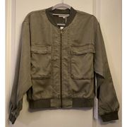 NWT Sz Medium Olive Green Bomber Light Jacket - Young Fabulous & Broke