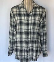 Alice + Olivia black and white plaid button down