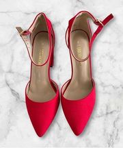DREAM PAIRS Women's Red Coco Pointed Toe High Heels Pump Shoes - Size 9