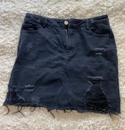 High Waisted Black Skirt 