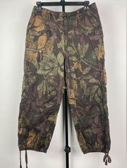Anthropologie Moss Camo Leaf Pattern Ripley Utility Cargo Cropped Pants