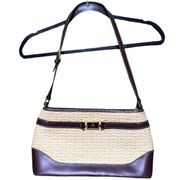 Etienne‎ Aigner Vintage Women's Canvas Shoulder Bag One Size Cream/Brown