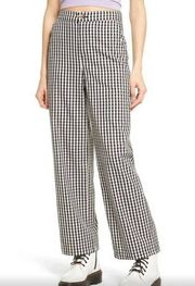 Straight Leg Pants In Black- White Gingham