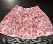 Nut floral skirt knee length in pink. No size tag. Measurements in photos. GUC