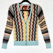 For Target Zig Zag Button Front Calore Knit Cardigan Size Small