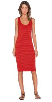 Red Striped Bodycon Casual Maxi Dress