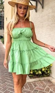 Flare flowy mint green mini dress