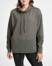 Athleta Olive Green Mock Neck Pullover Sweater Long Sleeves