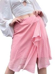 Bandolino Flowy Hipster Paper Doll Barbiecore Y2K Aesthetic Midi Skirt 6