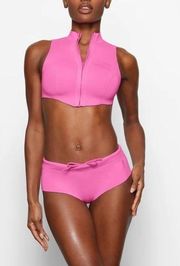 NWT Skims Swim Zipper Pink Cropped Top Size XL