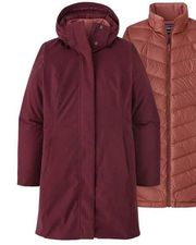 Patagonia NEW Tres 3 in 1 Parka Chicory Red Rosehip Small Waterproof and Down