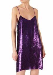 Purple Sequin Mini Dress