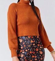 Francesca’s Larissa Camel Turtleneck Crop Sweater