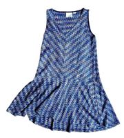 Anthropologie Maeve Dress Size S Chevron High Low V Neck Sleeveless Drop Waist