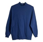 Topshop Shirt Womens 6 Navy Blue Funnel Mock Neck Sweatshirt Oversized Neutral