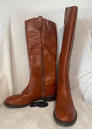 INT CONCEPTS WOMENS GENUINE LEATHER COGNAC BROWN Size 6M FAWNE RIDDING Boot