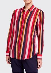 XIRENA Beau long sleeve striped button down lounge shirt