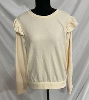 Lauren Conrad Cream Ruffle Sweatshirt Sz Large