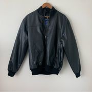 US POLO ASSN Pleather Bomber Black Jacket Size Medium