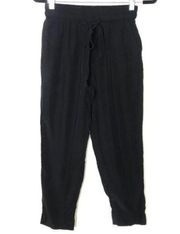 & Other Stories Elastic Waist Crop Paper Bag Style Pants Black Women’s Size 4