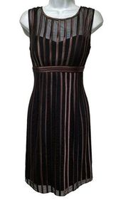 JS collections Black Brown Sheer Cocktail Dress size 6