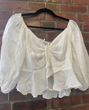 Boho Flowy White Top