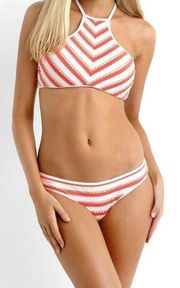 Seafolly Australia Coast to Coast Chevron Stripe 2 Piece Swimsuit Womens US Sz 4