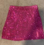 Y2K Pink Sequin Short Skirt