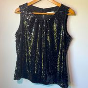 Calvin Klein black sequin tank in size Large.