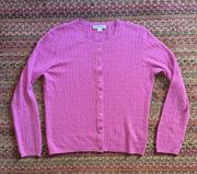 NWOT MERINO WOOL PINK CABLE KNIT PENDLETON BUTTON UP CARDIGAN