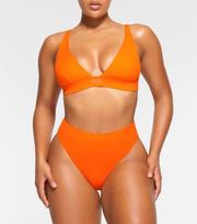 Swim Plunge Bikini Top In Orange