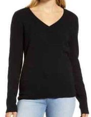 Women’s Halogen V-Neck Cashmere Sweater in Black Size XXL EUC #0730