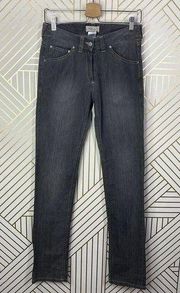 Isabel Marant Etoile Gray Denim Contrast Stitch Skinny Jeans  Size 0 / US 2