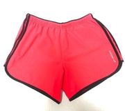 Brooks neon coral pink drawstring running shorts S