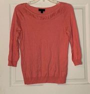 Sweater Sz‎ Medium women peach sweater 3/4 sleeve EUC 230301