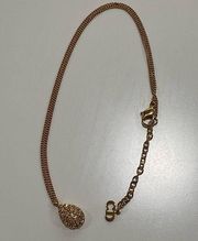 VINTAGE CHRISTIAN DIOR GOLD TONED PAVE TEARDROP PENDANT NECKLACE