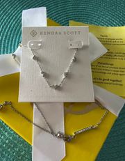 Kendra Scott NEW |  Haven Heart Silver White Crystal Strand Necklace New