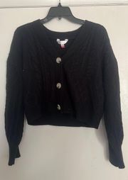 Black Cropped Sweater Cardigan