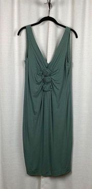 Love Moschino Green Knit Sleeveless Dress With Floral Decoration Sz.6 NWT