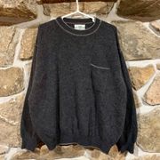 Vintage Soft Italian Grey  Sweater w/ Chest Pocket