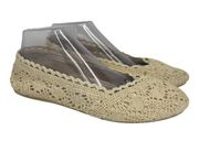 CL by Laundry Womens Size 10 W Crochet Cream Ballet Flats PSSI-001W