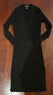 Victoria’s Secret Women’s Cardigan Sweater Duster Dress Black Size XS