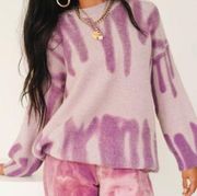 purple graffiti sweater size small/medium