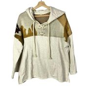 Boutique POL French Terry Camo Pullover Hoodie Sweatshirt S