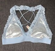 PINK Victoria Secret blue velvet mesh lace bralette