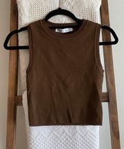 NWOT  dark brown classic knit sleeveless tank top